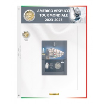 Foglio Italia 2€ 2025 Vespucci in Coincard - Abafil