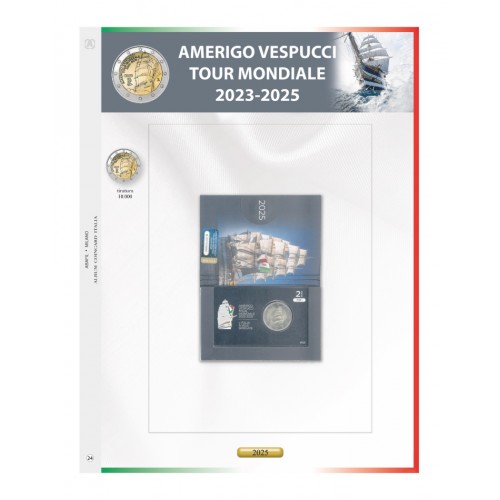Foglio Italia 2€ 2025 Vespucci in...