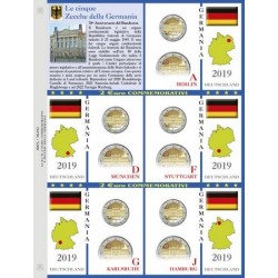 Abafil Fogli 2€ Germania 2019 5z. Muro Berlino e Bundesrat