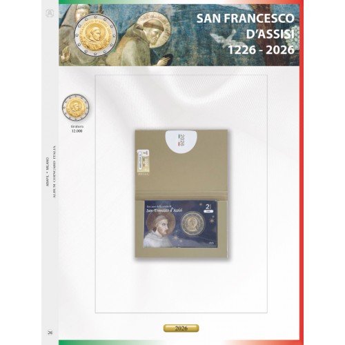 Foglio Italia 2€ 2026 S. Francesco in...