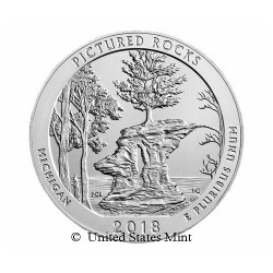 USA 1/4$ 2018 Pictured Rocks