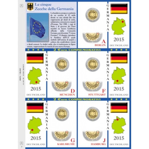 Abafil Fogli 2€ Germ. 2015 Bandiera 5zecche