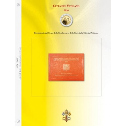 Abafil Vaticano Foglio 2€ 2016 Gendarmeria