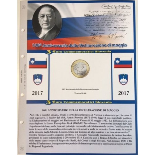 Abafil Slovenia 3€ Comm. Foglio 2017
