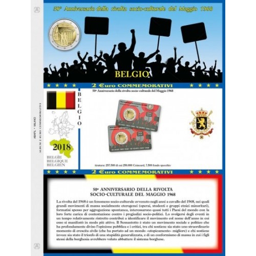 Abafil Foglio 2€ 2018 Belgio Rivolta in Blister