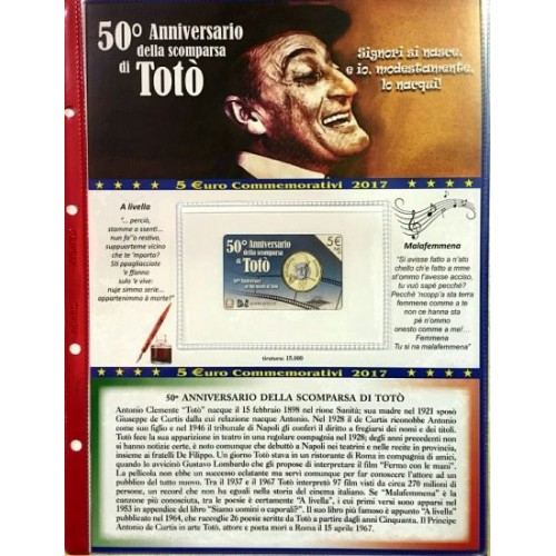 Abafil Italia 5€ Foglio 2017 - Totò