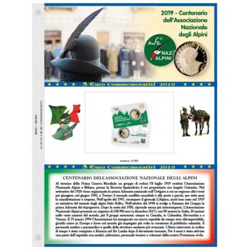 Abafil Italia 5€ Foglio 2019 - Alpini