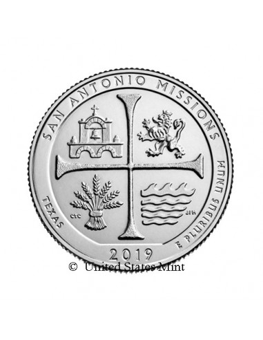 USA 1/4$ 2019 San Antonio Missions