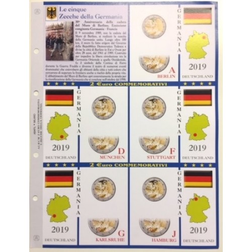 Abafil Fogli 2€ Germania 2019 5z. Muro Berlino