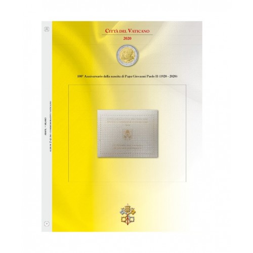 Abafil Vaticano Foglio 2€ 2020 - Giovanni Paolo II