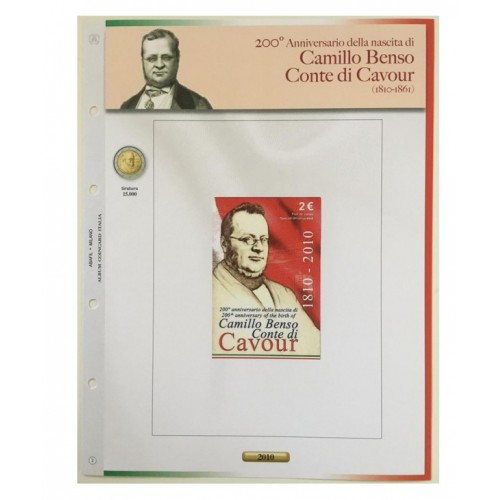 Foglio Italia 2€ 2010 Cavour in Coincard - Abafil