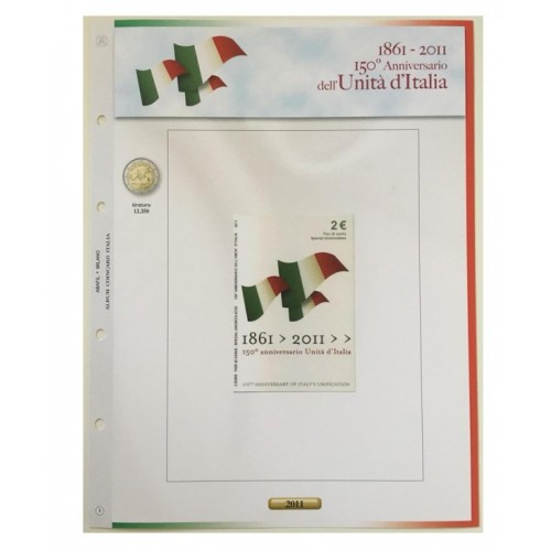 Foglio Italia 2€ 2011 Unità d'italia in Coincard - Abafil