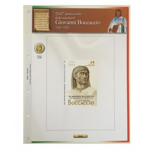 Foglio Italia 2€ 2013 Boccaccio in Coincard - Abafil