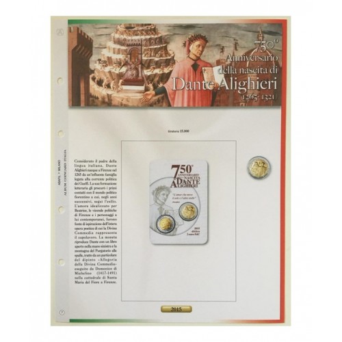 Foglio Italia 2€ 2016 Dante in Coincard - Abafil
