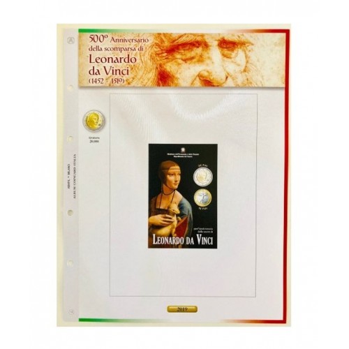 Foglio Italia 2€ 2019 Leonardo Da Vinci in Coincard - Abafil