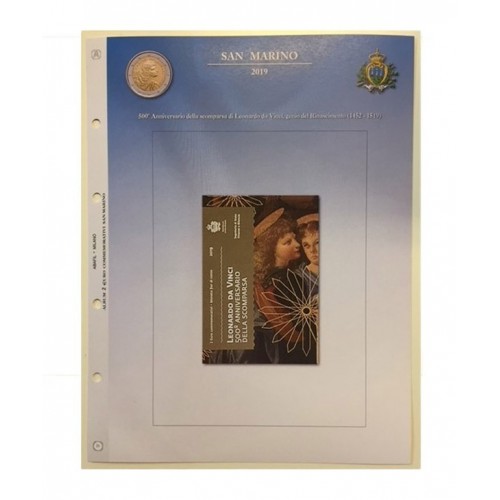 Abafil S.Marino Foglio 2€ 2019 Leonardo