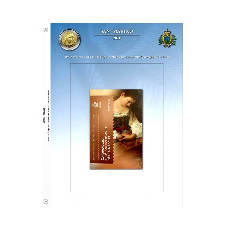 Abafil S.Marino Foglio 2€ 2021 Caravaggio
