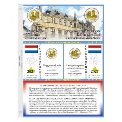 Abafil Foglio 2€ 2021 Lussemburgo...