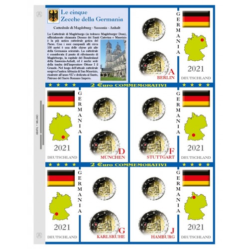 Abafil Fogli 2€ Germania 2021 5z. Magdeburgo
