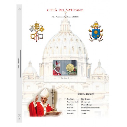 Abafil Fogli Vaticano Coincard 2021 Pontificato