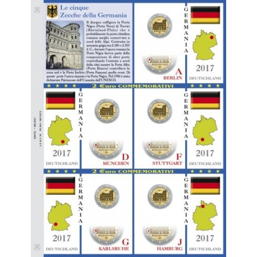 Abafil Fogli 2€ Germania 2017 5zecche Treviri