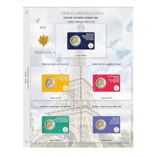 Abafil Foglio 2€ 2021 Francia Olimpiadi