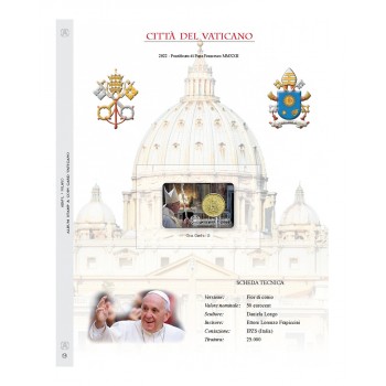 Fogli Vaticano Coincard 2022 50cent - Abafil
