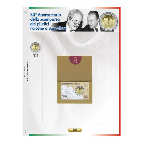 Foglio Italia 2€ 2022 Falcone...