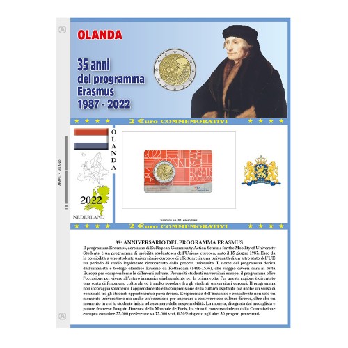 Abafil Foglio 2€ 2022 Olanda Erasmus