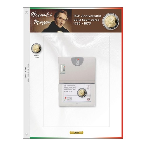 Foglio Italia 2€ 2023 Manzoni in...