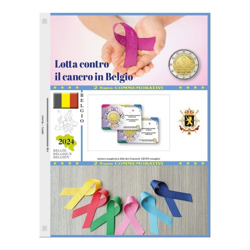 Abafil Foglio 2€ 2024 Belgio Cancro...