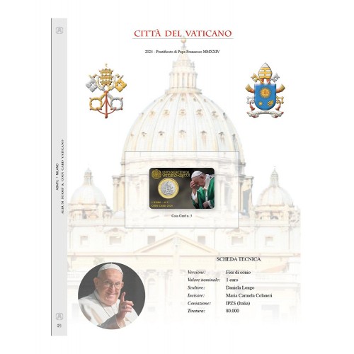 Fogli Vaticano Coincard 2024 1€ - Abafil