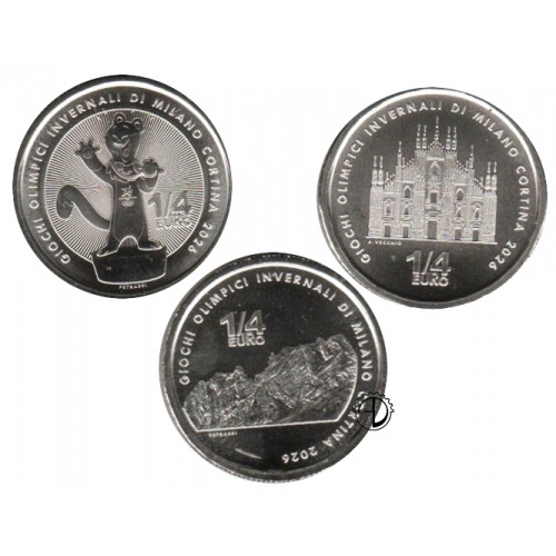 Italia - 2025 - 1/4€ Olimpiadi, 3 valori